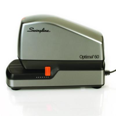 Optima 60 Electric Stapler, 60-Sheet Capacity, Silver/Black/Orange