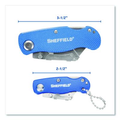 Folding Lock Back Utility Knife Set, 1 Standard, 1 Mini, Blue