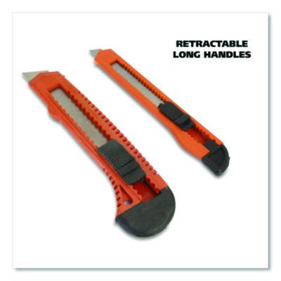 Snap-Off Utility Knife Set, 9 mm Knife, 18 mm Knife, Orange/Black