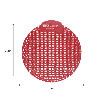 Slant7 with Terminator Urinal Screen, Evergreen Scent, Red, 30/Carton
