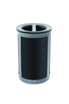 ENHANCE Series Waste Receptacle, Dual Top Hole, 23 gal, Metal, Pearl Gray/Umbra Gray