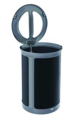 ENHANCE Series Waste Receptacle, Dual Top Hole, 23 gal, Metal, Pearl Gray/Umbra Gray