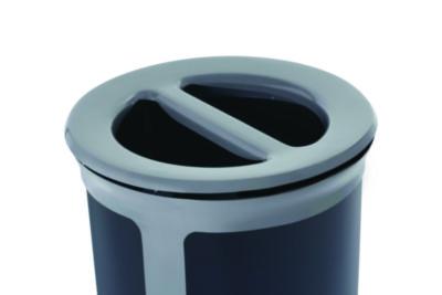 ENHANCE Series Waste Receptacle, Dual Top Hole, 23 gal, Metal, Pearl Gray/Umbra Gray