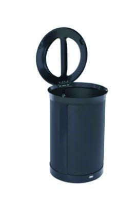 ENHANCE Series Waste Receptacle, Dual Top Hole, 23 gal, Metal, Jet Black Metallic