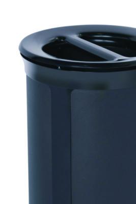 ENHANCE Series Waste Receptacle, Dual Top Hole, 23 gal, Metal, Jet Black Metallic