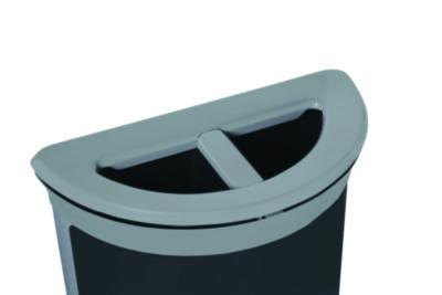 ENHANCE Series Waste Receptacle, Dual Top Hole, 11.5 gal, Metal, Pearl Gray/Umbra Gray