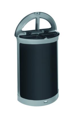 ENHANCE Series Waste Receptacle, Dual Top Hole, 11.5 gal, Metal, Pearl Gray/Umbra Gray