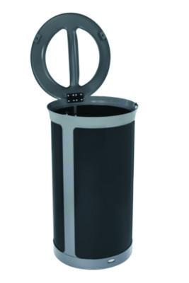 ENHANCE Series Waste Receptacle, Dual Top Hole, 33 gal, Metal, Pearl Gray/Umbra Gray