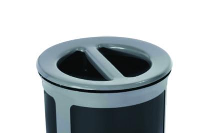 ENHANCE Series Waste Receptacle, Dual Top Hole, 33 gal, Metal, Pearl Gray/Umbra Gray