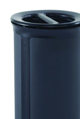 ENHANCE Series Waste Receptacle, Dual Top Hole, 33 gal, Metal, Jet Black Metallic