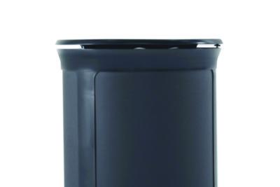ENHANCE Series Waste Receptacle, Dual Top Hole, 33 gal, Metal, Jet Black Metallic