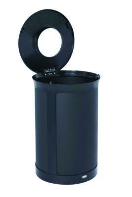 ENHANCE Series Waste Receptacle, 23 gal, Metal, Jet Black Metallic