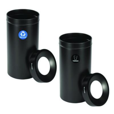 Alpine Industries 27 Gallon Black Stainless Steel Recycling Can and Trash Receptacle (ALH47527BLKRT) ALH47527BLKRT