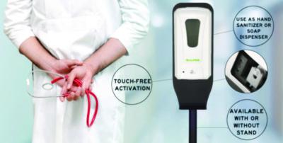 Alpine Industries Automatic Foam Hand Sanitizer/Soap Dispenser with Floor Stand, 40 oz, 4.48 x 6 x 45, White (ALHALP430FS) ALHALP430FS