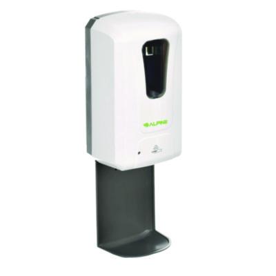 Alpine Industries Wall Mount Automatic Gel Hand Sanitizer/Soap Dispenser with Drip Tray, 40 oz, 4.48 x 6 x 18.1, White (ALHALP430LT) ALHALP430LT