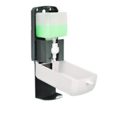 Alpine Industries Wall Mount Automatic Gel Hand Sanitizer/Soap Dispenser with Drip Tray, 40 oz, 4.48 x 6 x 18.1, White (ALHALP430LT) ALHALP430LT