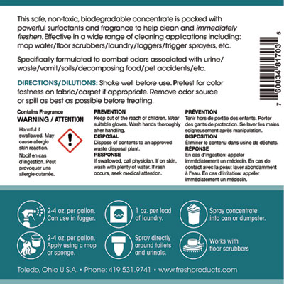 Conqueror 103 Odor Counteractant Concentrate, Springtime, 1 gal Bottle, 4/Carton