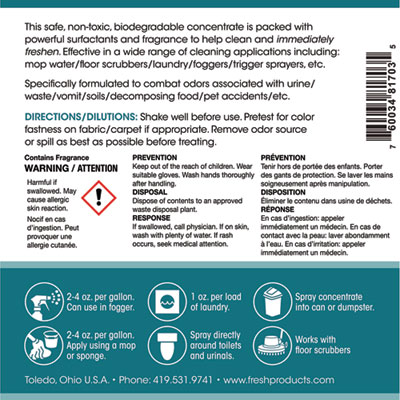 Conqueror 103 Odor Counteractant Concentrate, Mango, 32 oz Bottle, 12/Carton