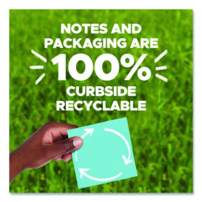 100% Recycled Paper Super Sticky Notes, 3