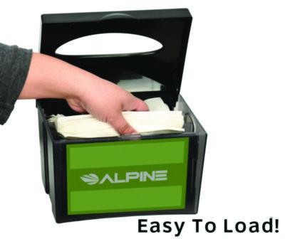 Alpine Industries Interfold Table Top Dispenser Napkin Holder, 5.9 x 8 x 6.5, Black (ALHALP4332) ALHALP4332