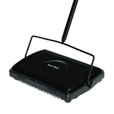 Alpine Industries Manual Triple Brush Carpet and Floor Sweeper, 42.5" Handle, Black (ALHALP469BLKNEW) ALHALP469BLKNEW