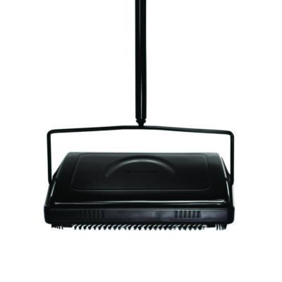 Alpine Industries Manual Triple Brush Carpet and Floor Sweeper, 42.5" Handle, Black (ALHALP469BLKNEW) ALHALP469BLKNEW
