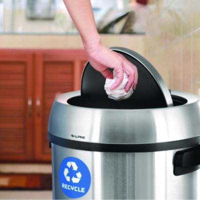 Alpine Industries 17 Gallon Stainless Steel Indoor Recycling Receptacle with Swivel Lid (ALHALP47065L1R) ALHALP47065L1R