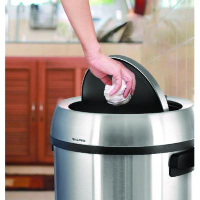 Alpine Industries 17 Gallon Stainless Steel Commercial Trash Can with Swing Lid (ALHALP47065L1) ALHALP47065L1