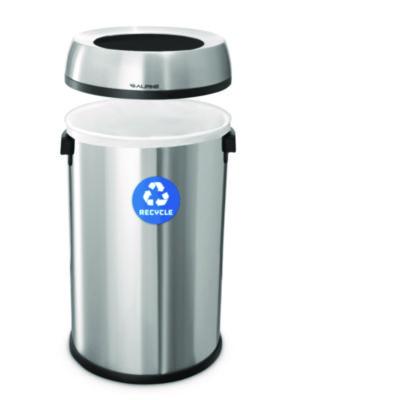 Alpine Industries 17 Gallon Stainless Steel Open Top Recycling Bin Receptacle (ALHALP47065LR) ALHALP47065LR