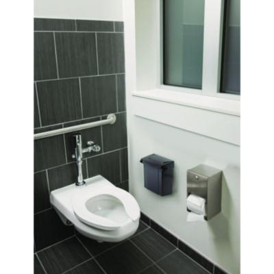 Alpine Industries Durable Plastic Surface Mount Sanitary Napkin Receptacle, Plastic, Black (ALHALP451BLA) ALHALP451BLA