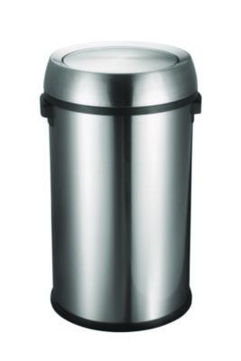 Alpine Industries 17 Gal Stainless Steel Swivel Trash Can Cover, 15.7 x 15.67 x 15.67, Silver (ALHALP47065LC) ALHALP47065LC