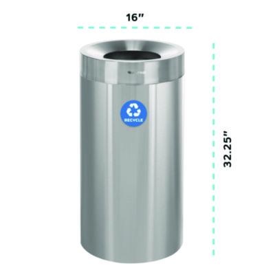 Alpine Industries 27 Gallon Stainless Steel Recycling Can, Brushed Stainless Steel (ALHALP47527R) ALHALP47527R