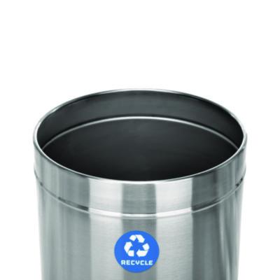 Alpine Industries 27 Gallon Stainless Steel Recycling Can and Trash Receptacle, Brushed Stainless Steel (ALHALP47527RT) ALHALP47527RT