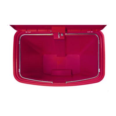 Streamline Resin Step-On Container, Front Step Style, 8 gal, Polyethylene, Red