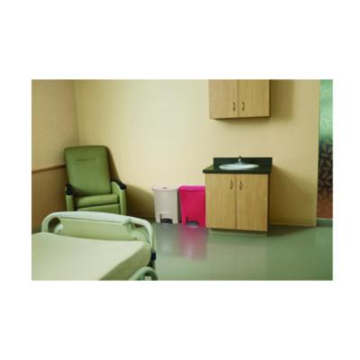 Streamline Resin Step-On Container, Front Step Style, 8 gal, Polyethylene, Red