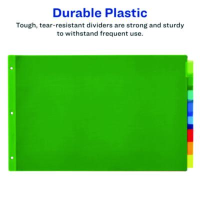 Insertable Big Tab Plastic Dividers, 8-Tab, 11 X 17, Green, 1 Set
