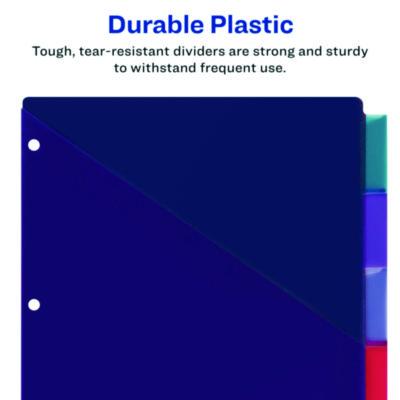 Big Tab Insertable Two-Pocket Plastic Dividers, 5-Tab, 11.13 X 9.25, Assorted, 1 Set
