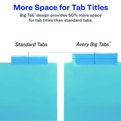 Big Tab Insertable Two-Pocket Plastic Dividers, 5-Tab, 11.13 X 9.25, Assorted, 1 Set