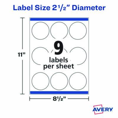 Laser/Inkjet Media Labels, Inkjet/Laser Printers, 2.5