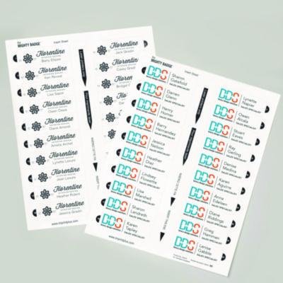 The Mighty Badge Name Badge Inserts, 1 x 3, Clear, Laser, 20/Sheet, 5 Sheets/Pack