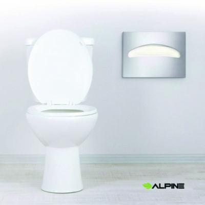 Alpine Industries Stainless Steel Brushed Half-Fold Toilet Seat Cover Dispenser, 15.7 x 2 x 11.8 (ALHALP483) ALHALP483