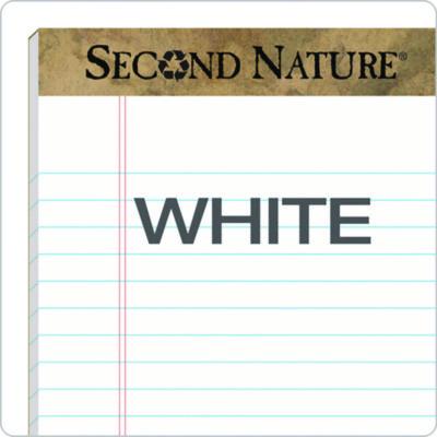 Second Nature Recycled Ruled Pads, Narrow Rule, 50 White 5 x 8 Sheets, Dozen