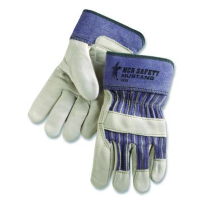 Mustang Leather Palm Gloves, Blue/Cream, X-Large, Dozen