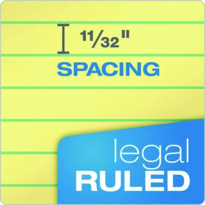Second Nature Recycled Ruled Pads, Wide/Legal Rule, 50 Canary-Yellow 8.5 x 11.75 Sheets, Dozen