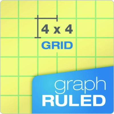 Gold Fibre Canary Quadrille Pads, Stapled with Perforated Sheets, Quadrille Rule (4 sq/in), 50 Canary 8.5 x 11.75 Sheets
