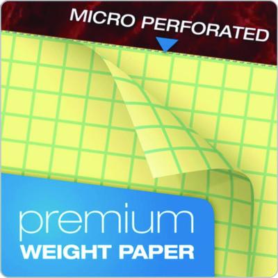 Gold Fibre Canary Quadrille Pads, Stapled with Perforated Sheets, Quadrille Rule (4 sq/in), 50 Canary 8.5 x 11.75 Sheets