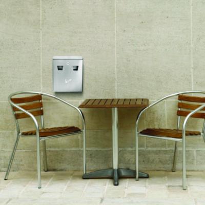 Alpine Industries Wall-Mounted Safe Cigarette Disposal Station Outdoor Ashtray, Stainless Steel (ALHALP49001SS) ALHALP49001SS