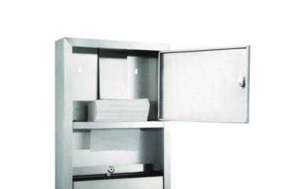 Alpine Industries Stainless Steel Surface-Mounted Paper Towel Dispenser with Waste Receptacle, 28 x 4 x 14 (ALHALP494) ALHALP494