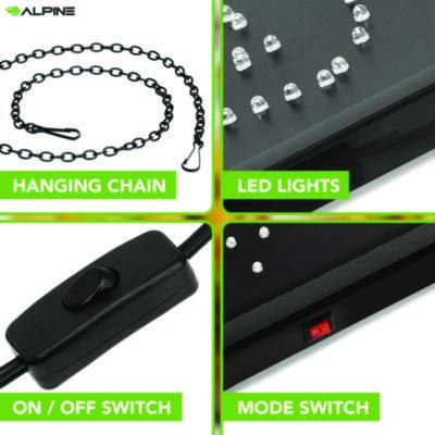 Alpine Industries LED Rectangular TACO Sign, 19 x 10, Black Frame, Green/Red/Yellow Graphics (ALHALP49711) ALHALP49711