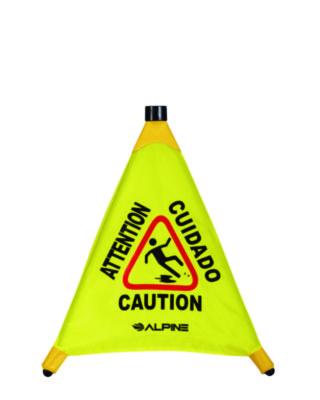 Alpine Industries Tri-fold Multi-Lingual Pop-Up Wet Floor Sign